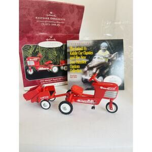 1955 Murray Tractor & Trailer`1998`No-5 In Series Set Of 2,Hallmark Ornament-NEW